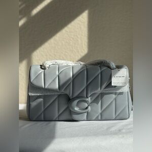 NWT - Tabby Shoulder Bag 26 With Quilting - Grey Blue